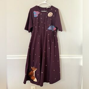 eshakti The Fox And Moon Embellished Cotton Knit dress. L “ Flaw”